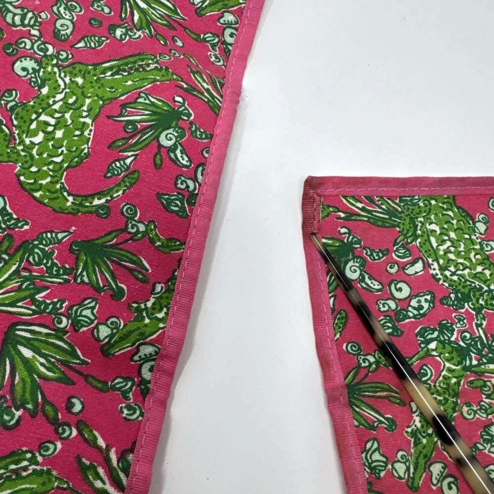 Lilly Pulitzer Reusable Insulated Sandwich Snack Bag Pink Green pink alligator 2